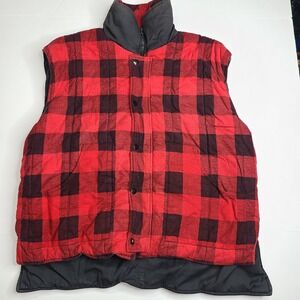 Reversible Vest Medium Buffalo Plaid and Black Classic Collection